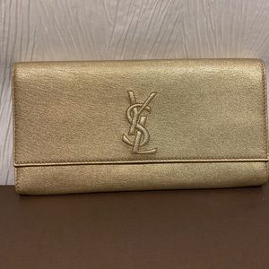 YSL gold clutch